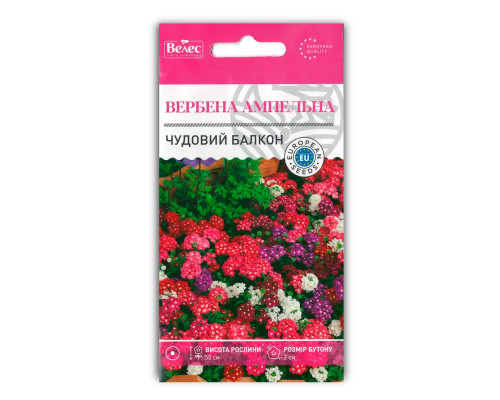 Насіння квітів Вербена ампельна Чудовий балкон фото