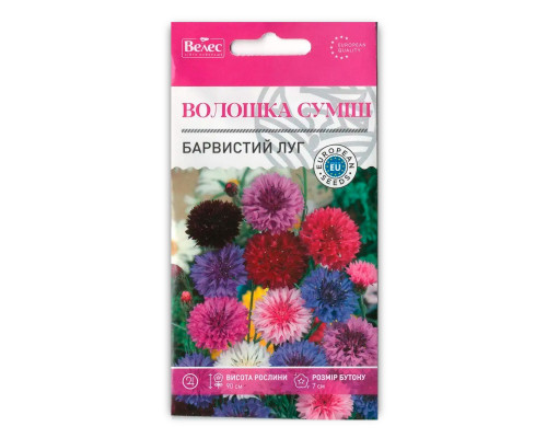 Насіння квітів Волошка Барвистий луг фото